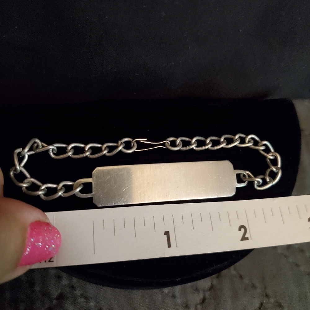 Vintage Lightweight Aluminum Blank ID Bracelet - Picture 3 of 8